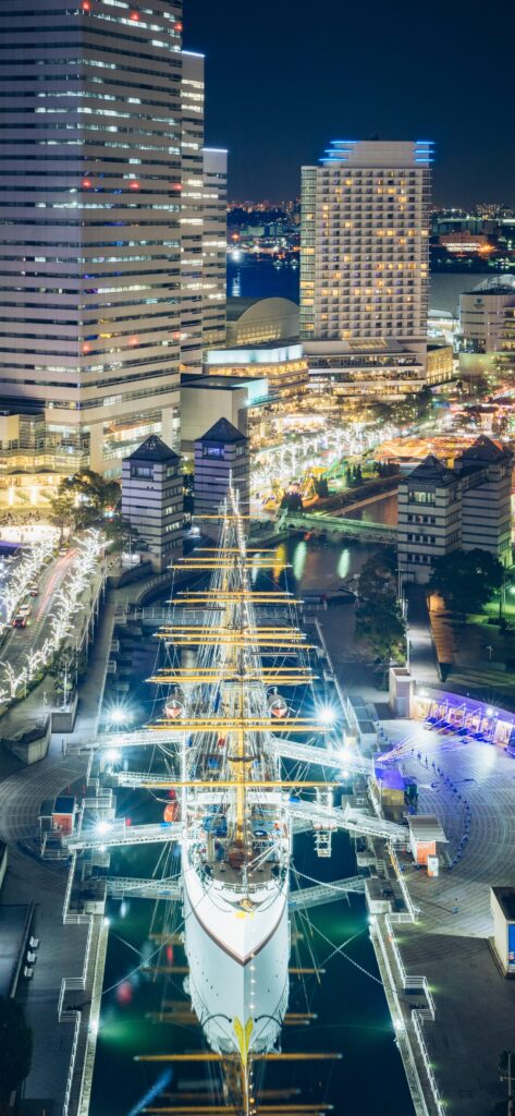 Night view of Nipponmaru Memorial Park