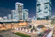 新丸ビル展望フロアから眺める東京駅の夜景