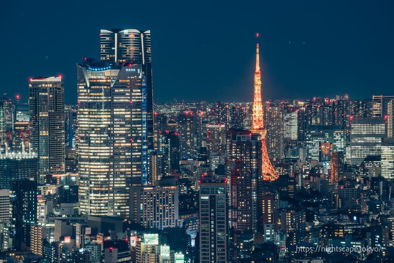 东京铁塔和麻布台Hills