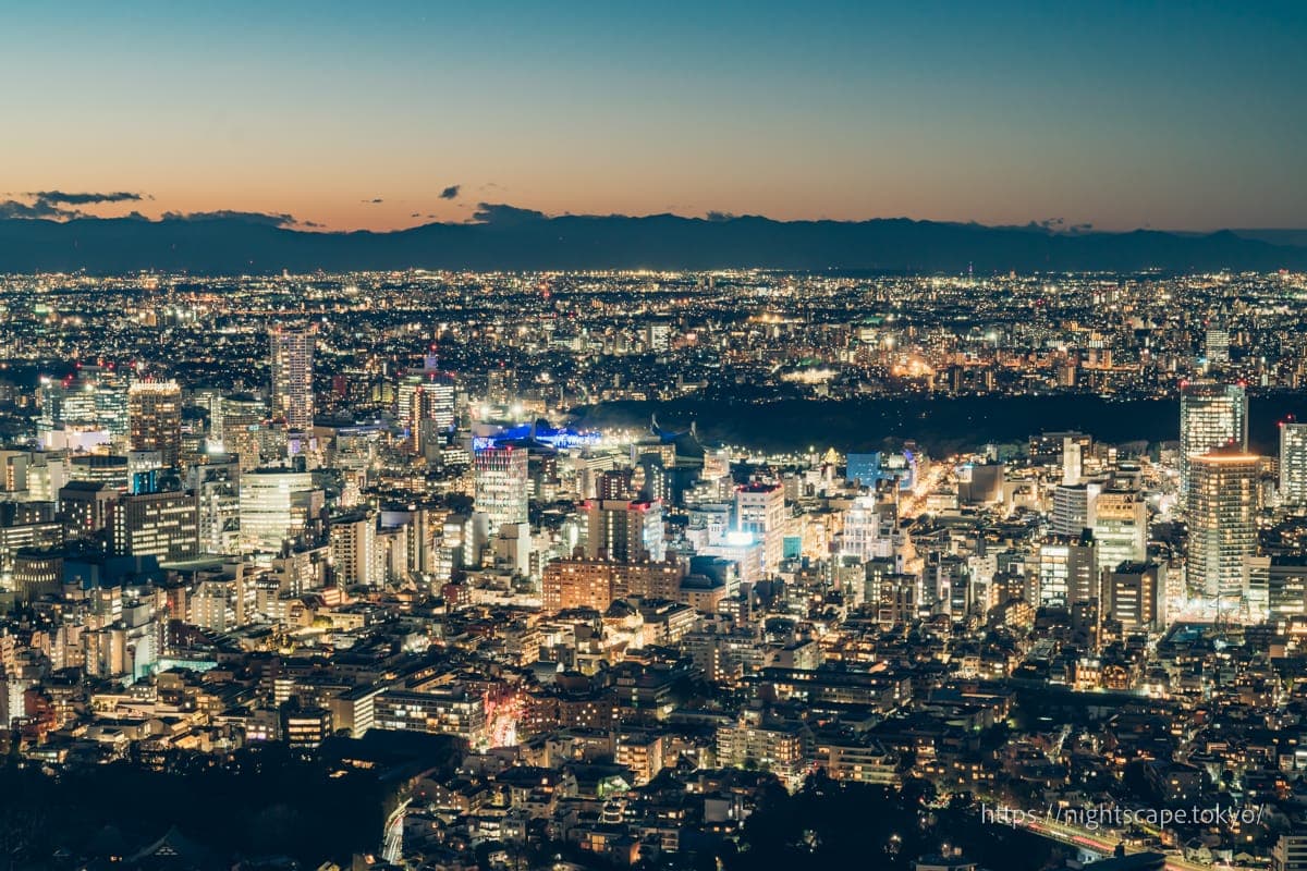 新宿御苑与新宿高层建筑群夜景（北）