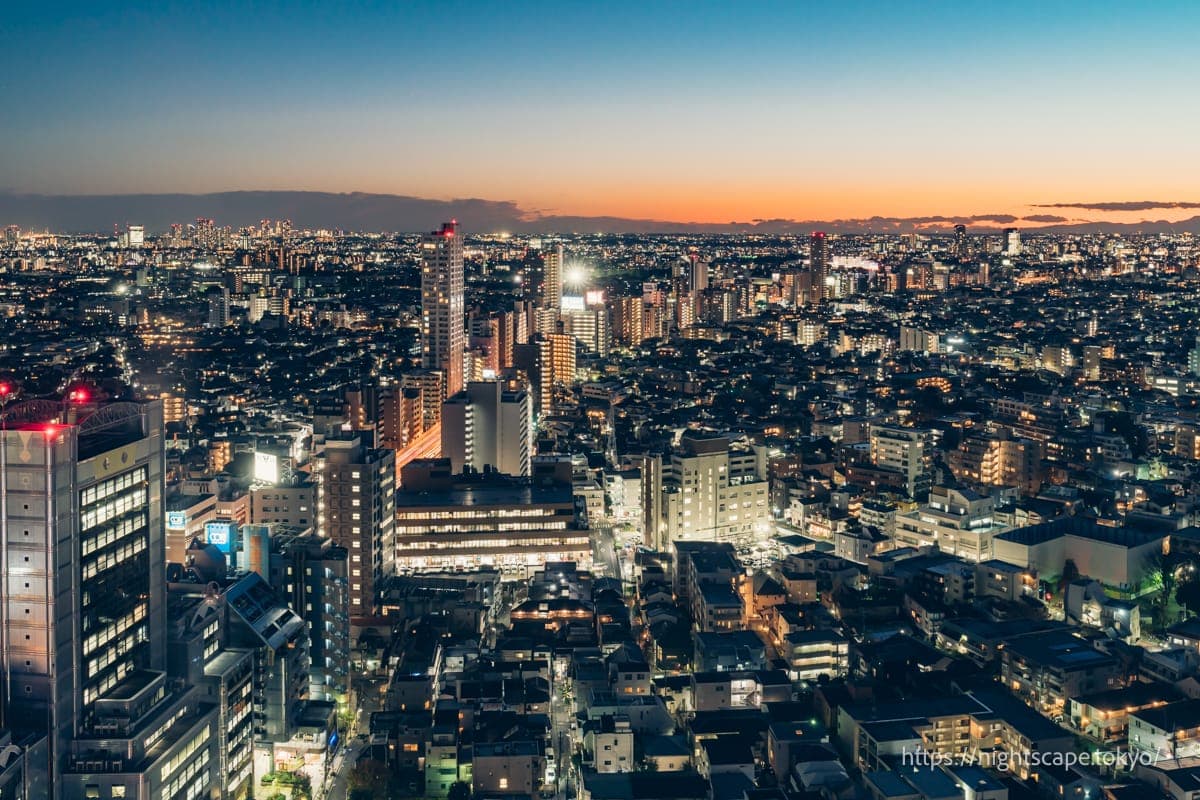 首都高速道路两侧高楼林立的景象