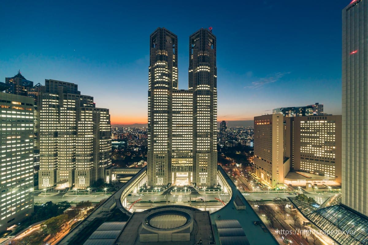 從京王廣場大飯店眺望的夜景