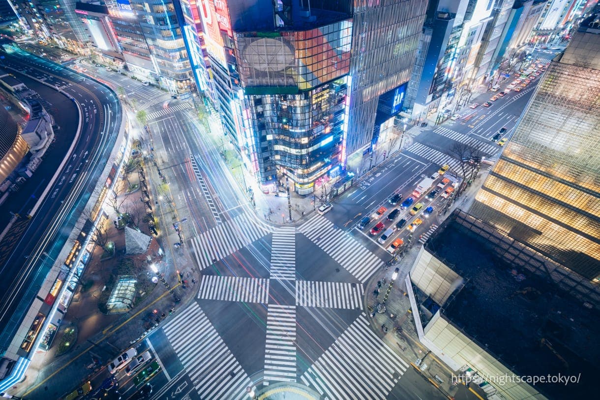 东急广场银座屋顶花园切子露台的夜景