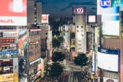 View of SHIBUYA109 from MAGNET by SHIBUYA109 rooftop observation deck