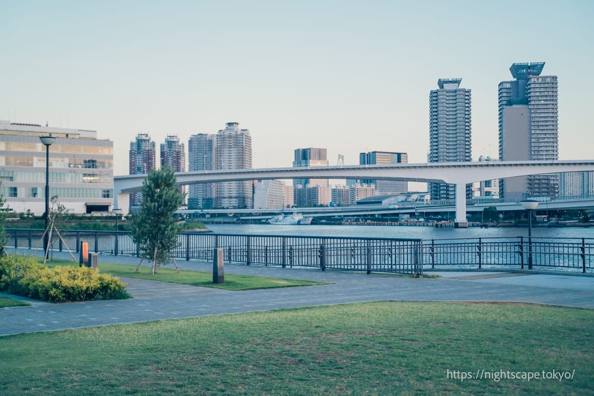 从丰洲环绕公园眺望台场方向的景色