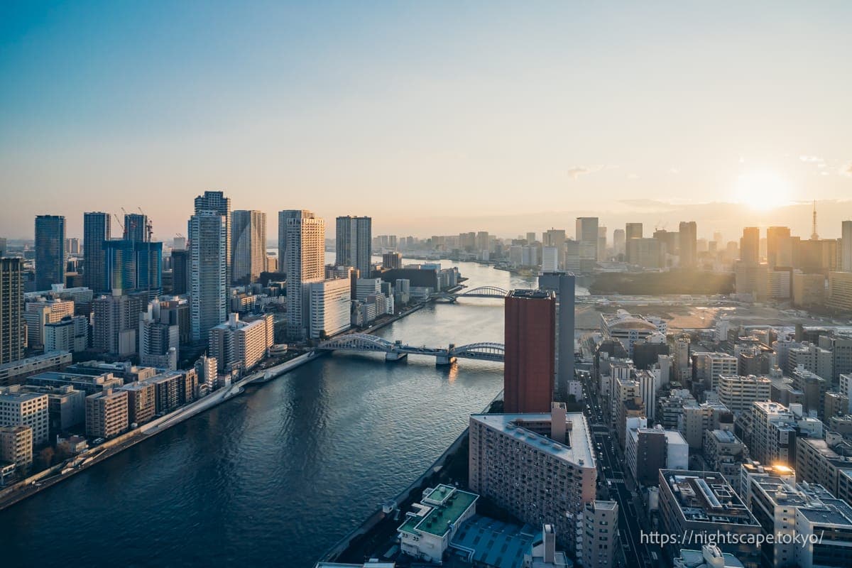 黃昏時分的隅田川景色