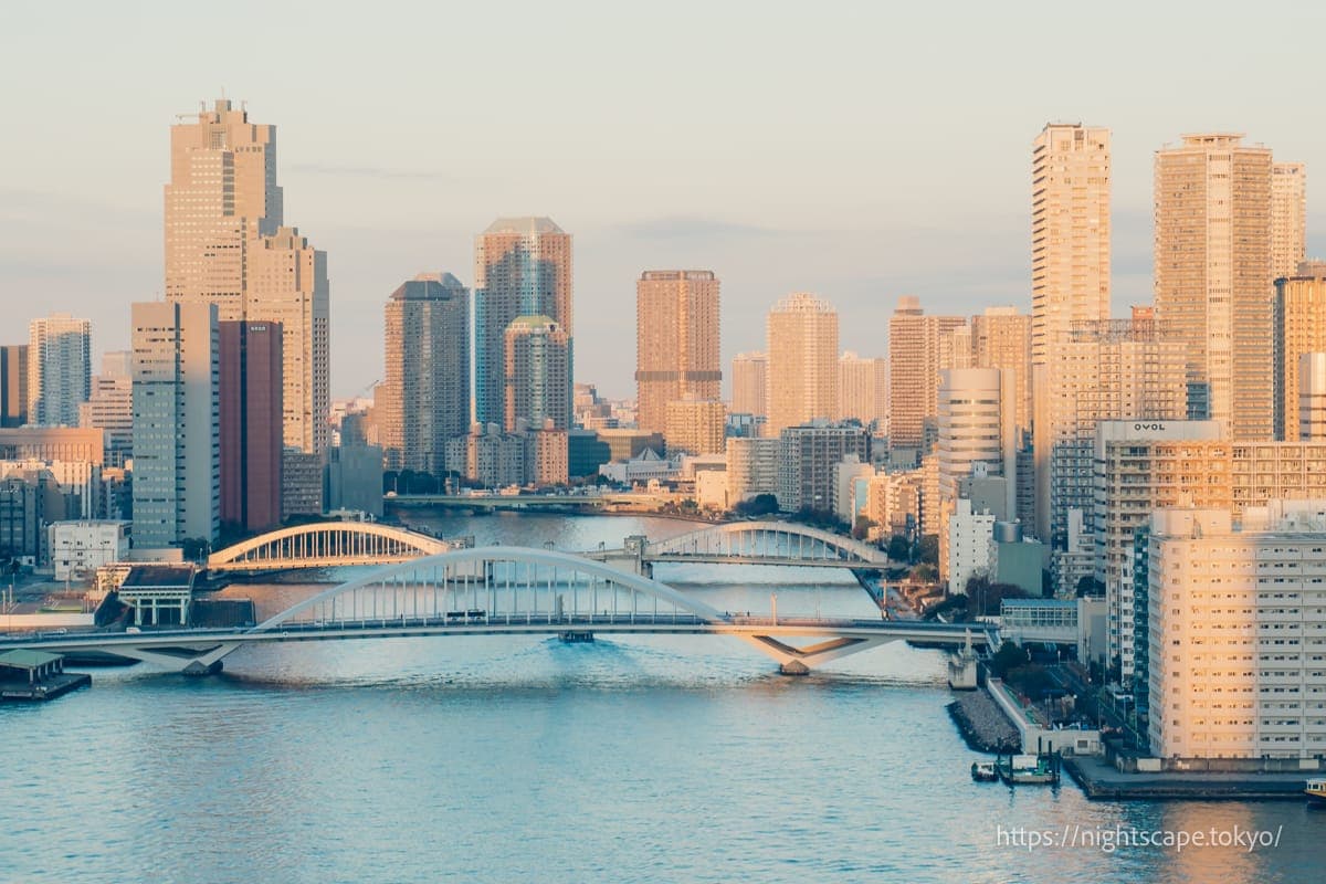 横跨隅田川的筑地大桥・胜哄桥