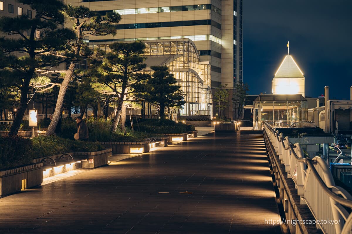 点亮步行灯营造良好氛围的游步道