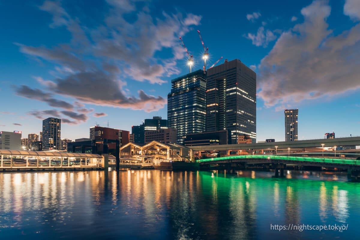 竹芝码头联络桥的灯光