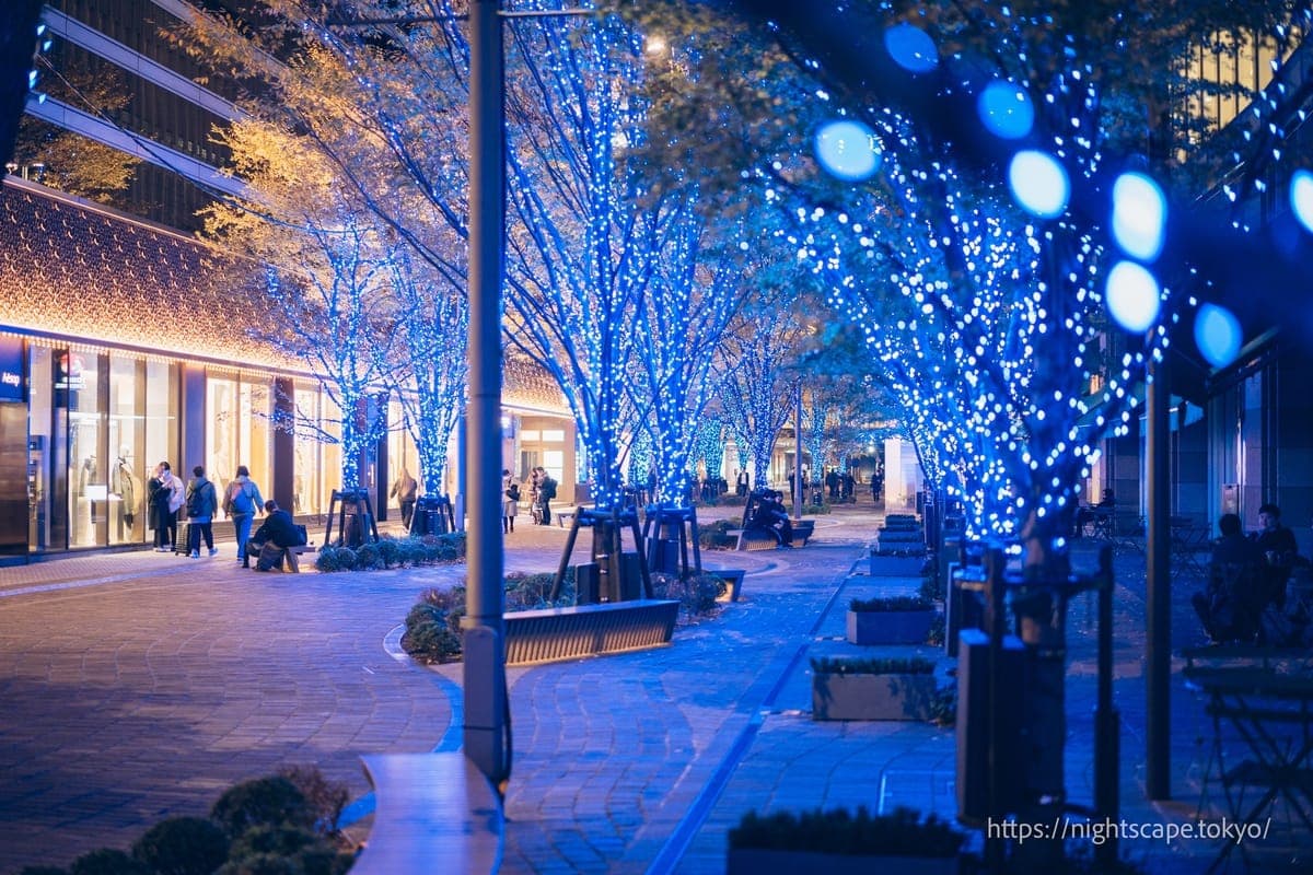 被蓝光染成的日比谷仲通