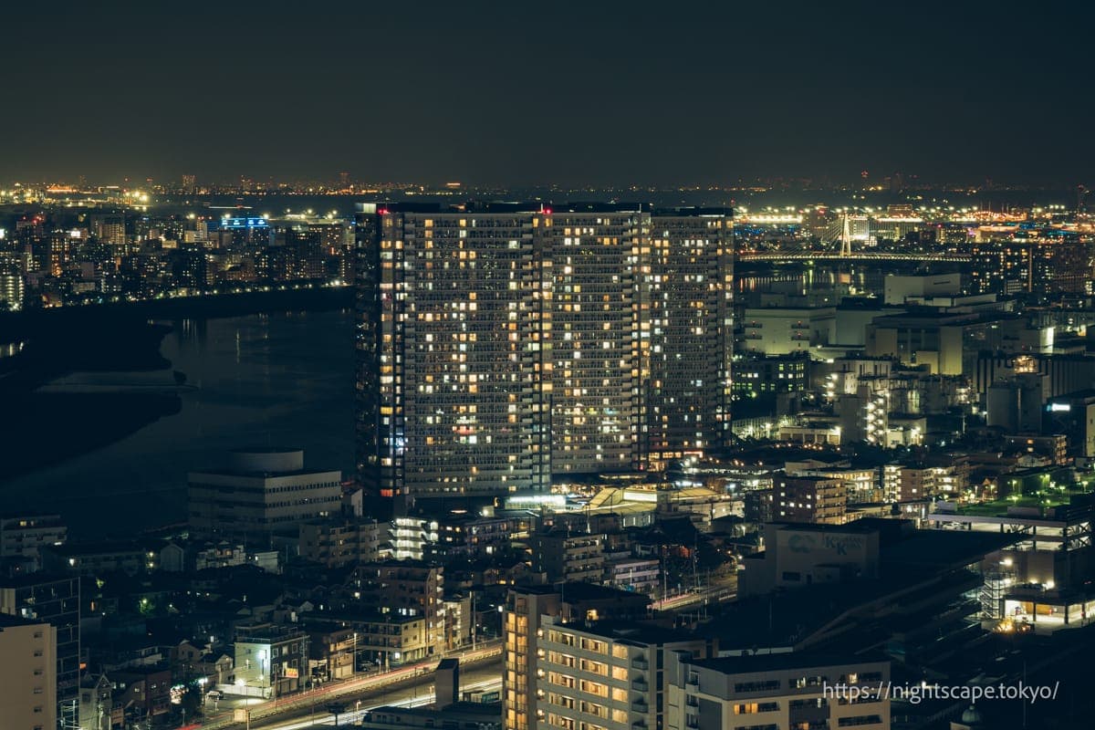 多摩川方向的夜景