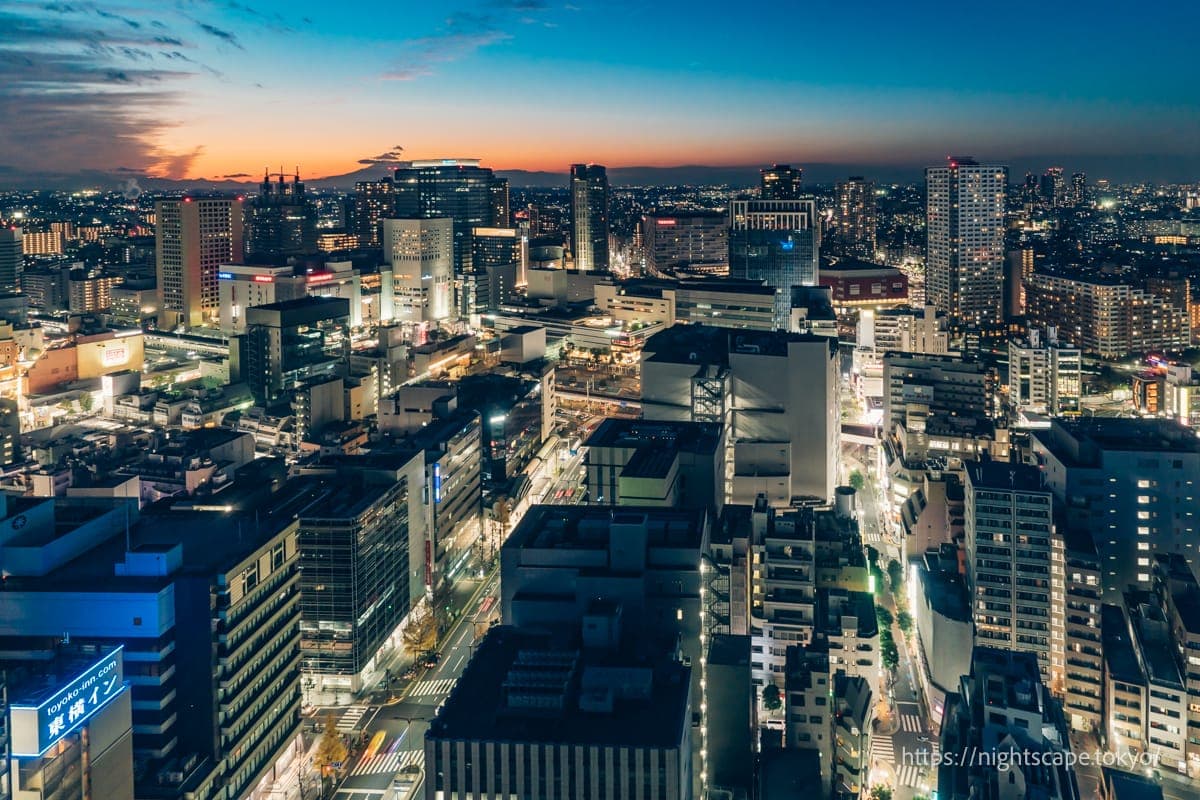 川崎市役所本廳舍25樓展望台夜景