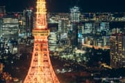 Tokyo Tower Main Deck observatory captured with telephoto lens