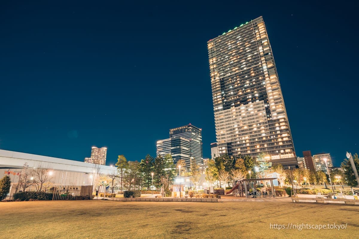 丰洲六丁目第二公园的夜景