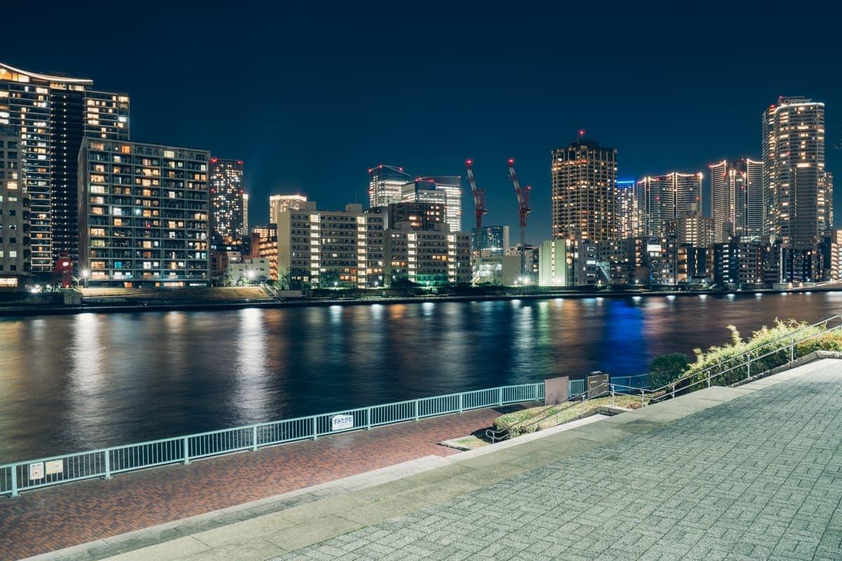 明石町河岸公园氛围（夜晚）