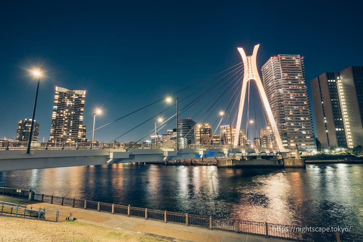 点灯装饰的中央大桥