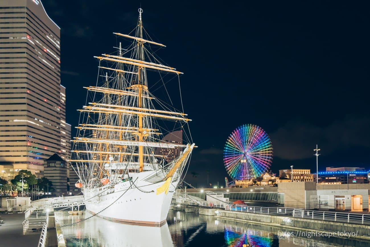 日本丸纪念公园的夜景