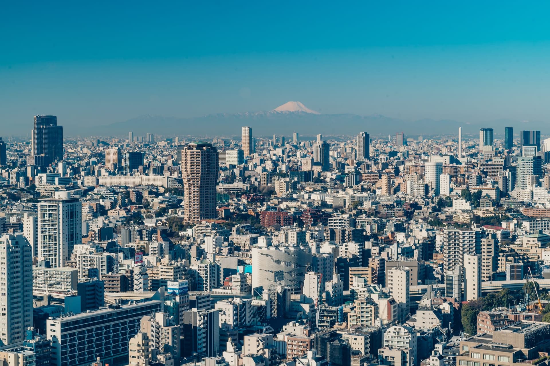 富士山和麻布方面都市风景