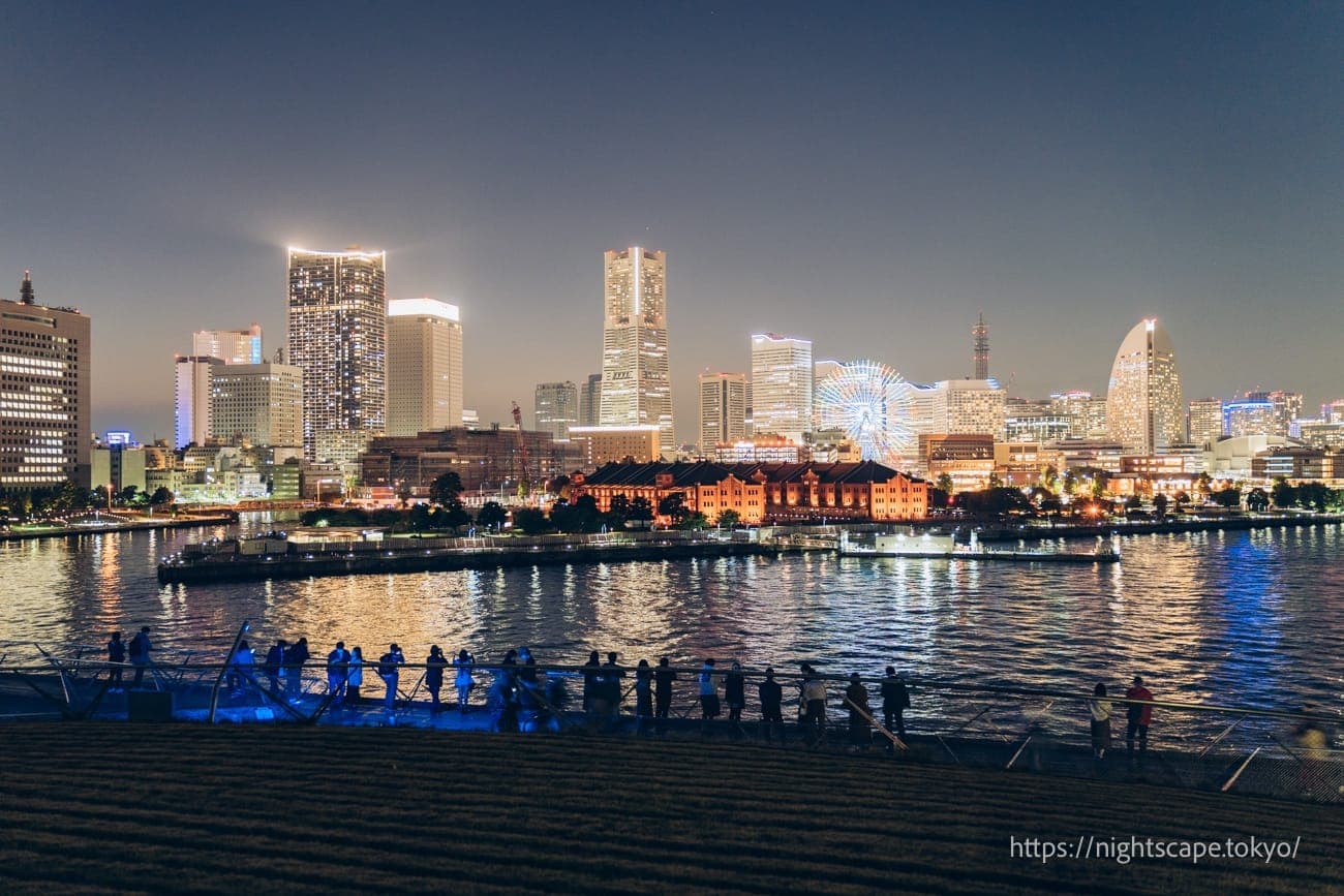 游客在木制平台上眺望港未来街景