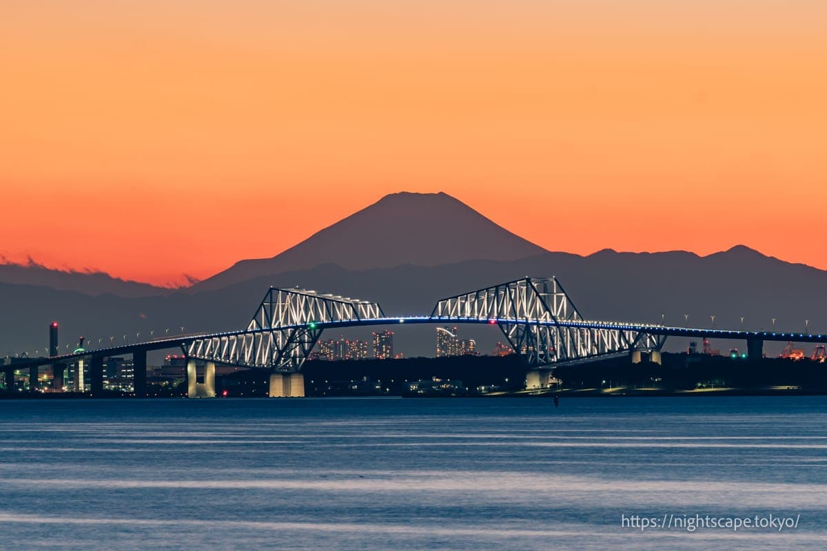 舞滨海岸步行道的夜景