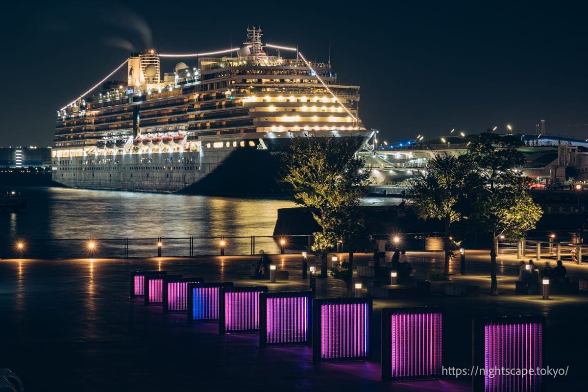 眺望停靠在大栈桥的豪华客轮