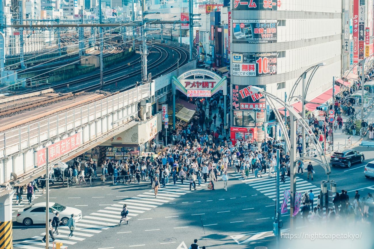 从上野之森樱花露台眺望阿美横丁