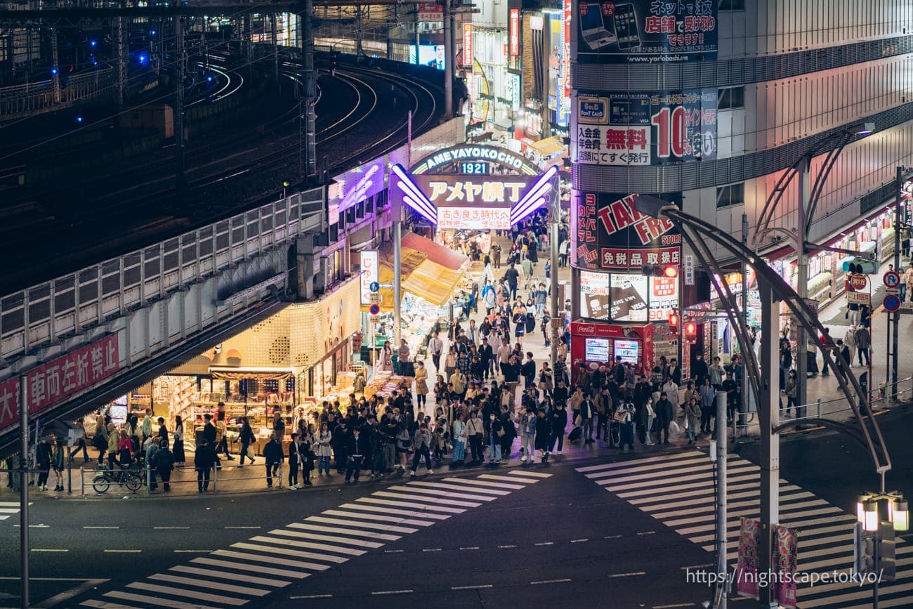 从上野之森樱花露台眺望阿美横丁