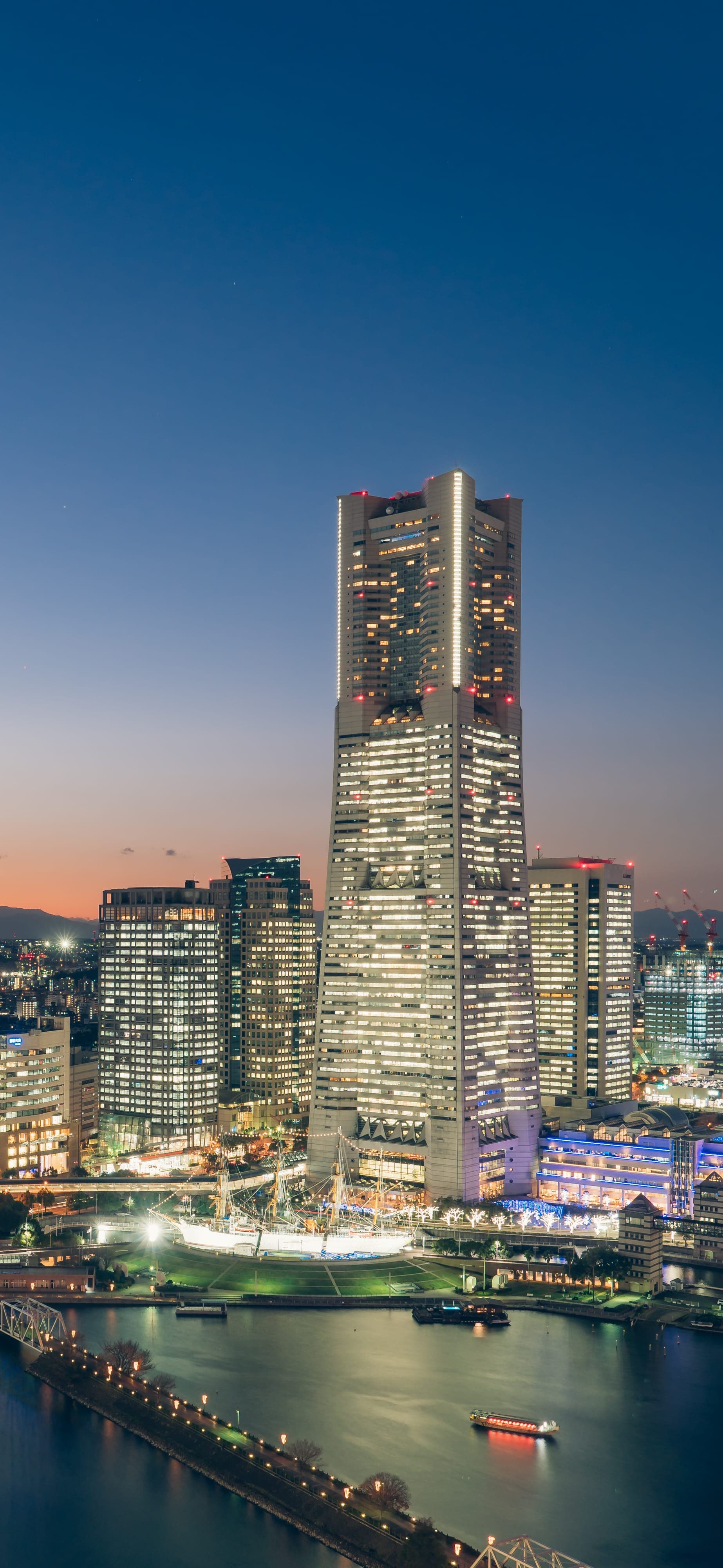 Yokohama Landmark Tower and Minato Mirai cityscape