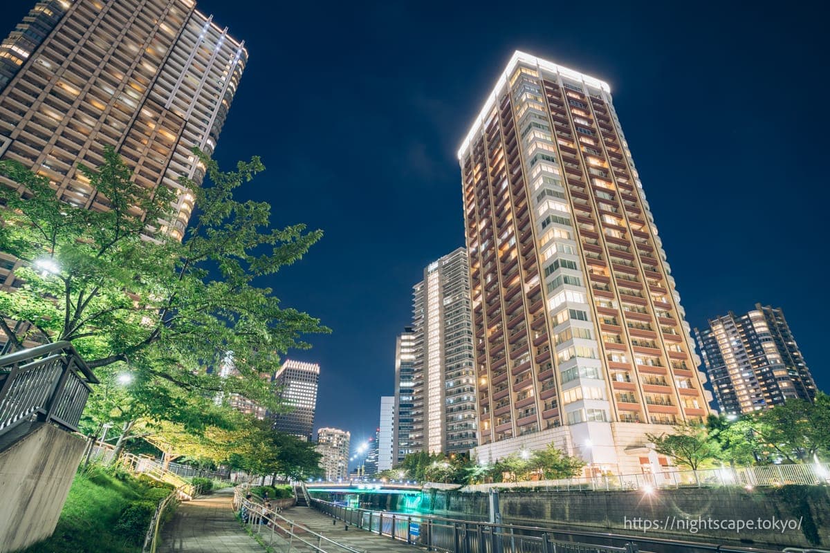 五反田亲水广场的夜景