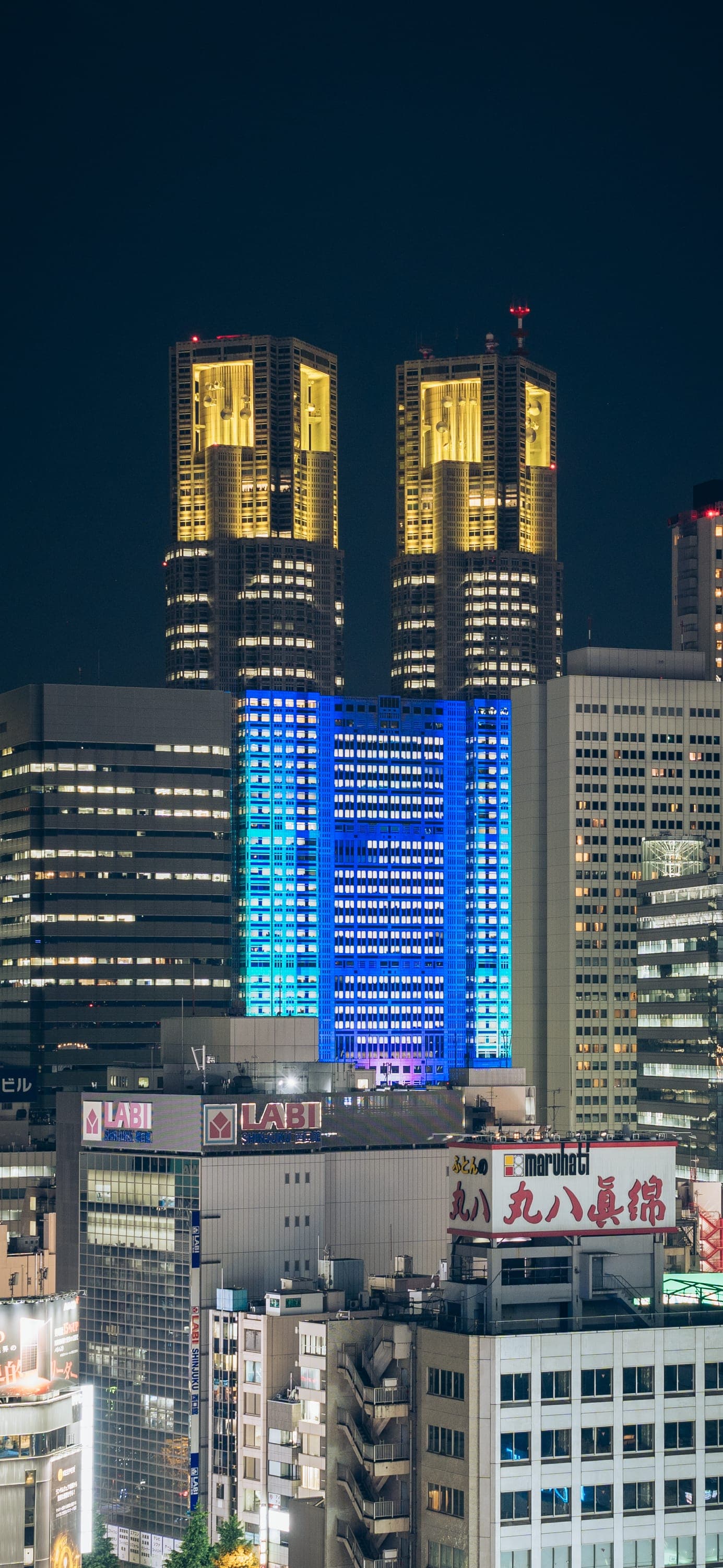 Illuminated Tokyo Metropolitan Government Building