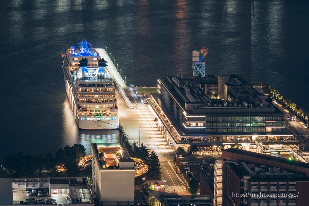 停泊在横滨锤头码头的豪华客轮