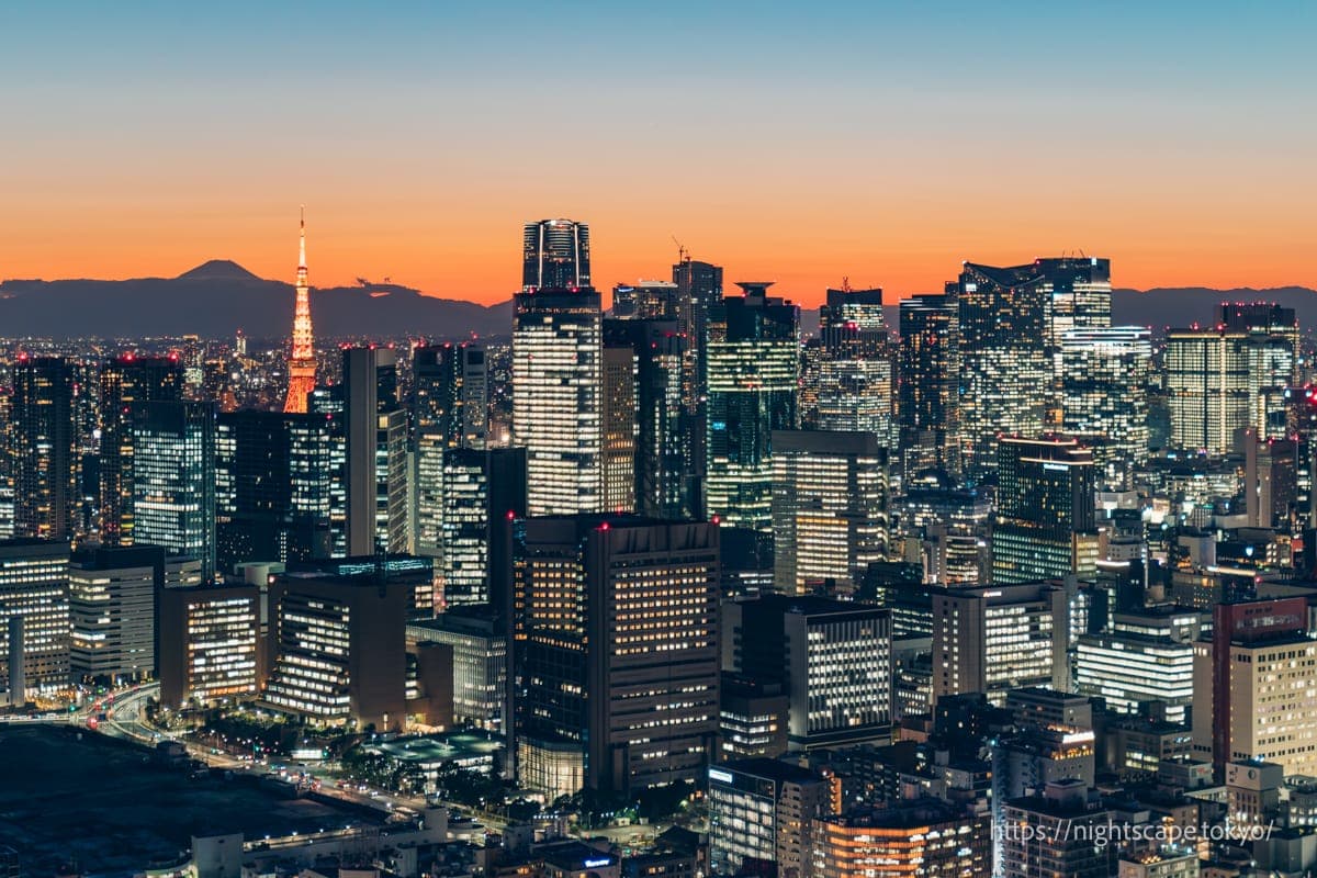 東京鐵塔與港區高樓群