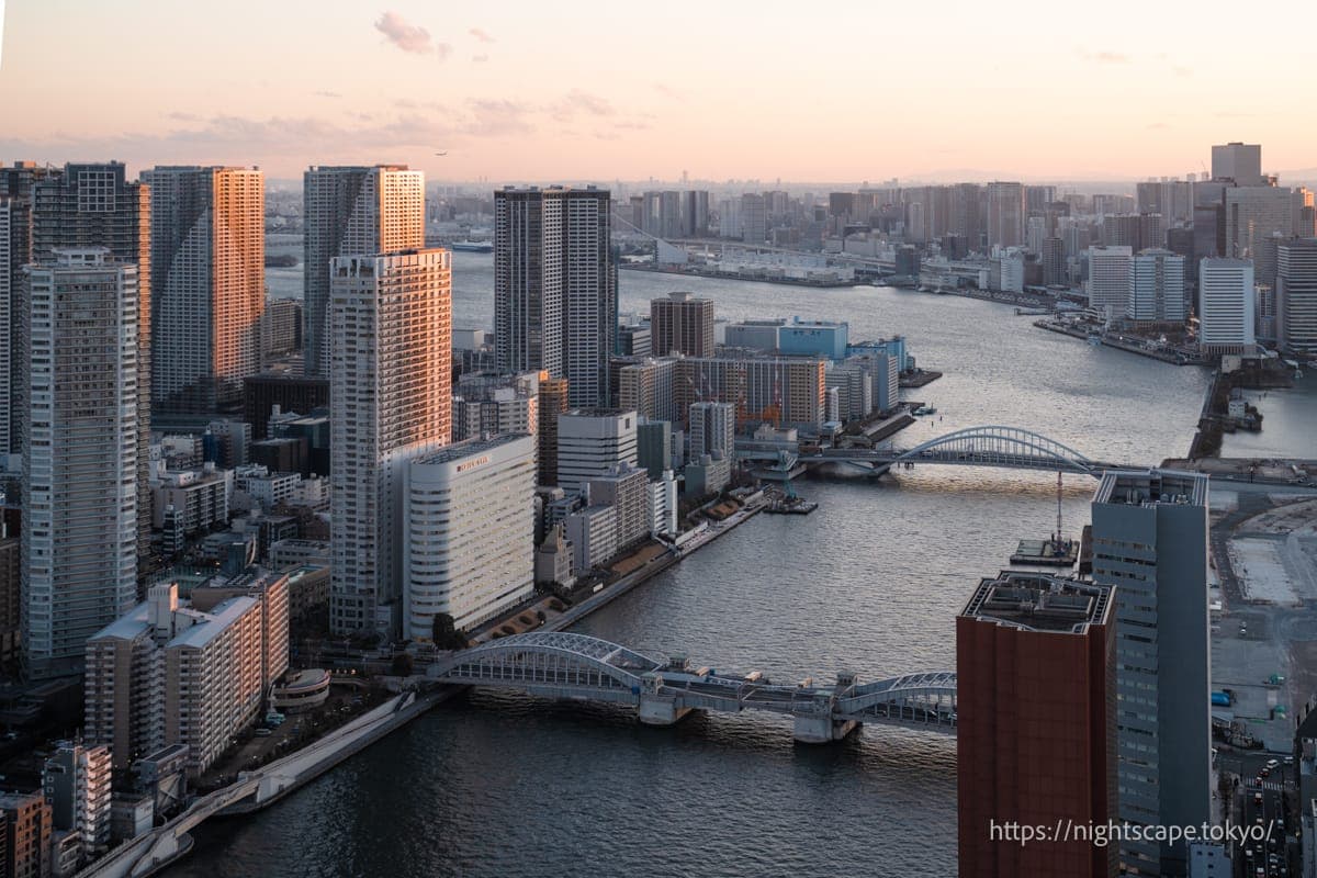 夕陽時分的隅田川