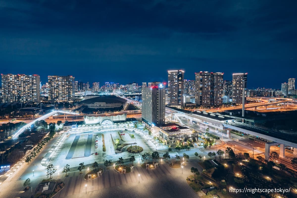 东京湾有明华盛顿酒店的夜景