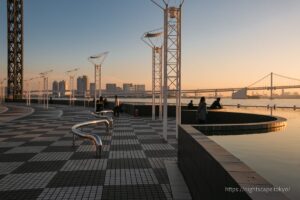 Harumi Pier at dusk.