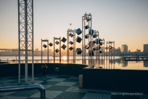 Harumi Pier at dusk.