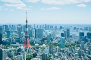 View of Tokyo Tower and Tokyo Bay