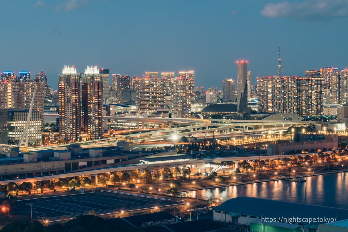 Night view toward Odaiba