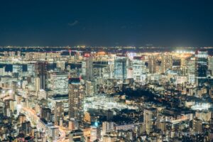 Tokyo Gate Bridge and Tokyo Bay at night (south side)