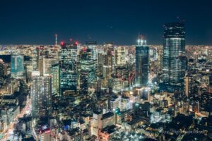 Night view of skyscrapers in the direction of Kasumigaseki and Toranomon (east)