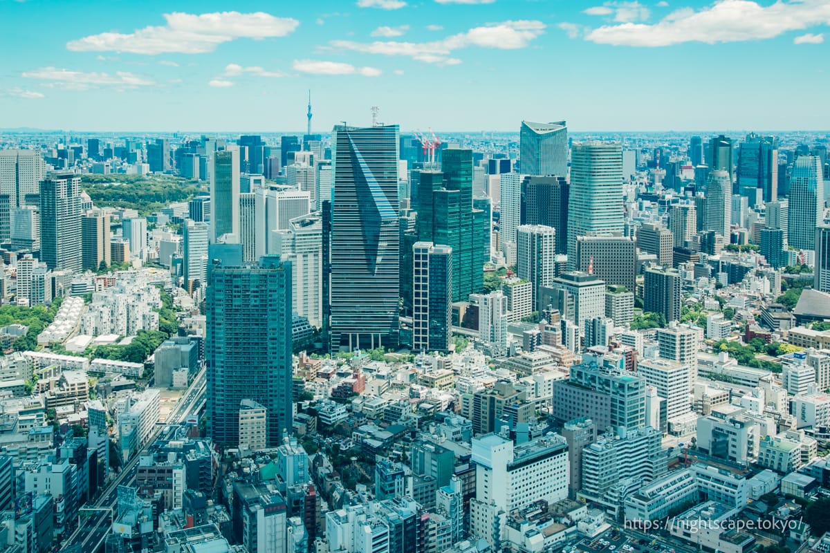 View of high-rise buildings in the direction of Kasumigaseki and Toranomon