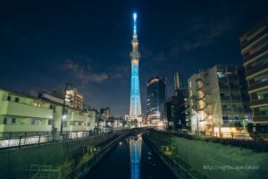 Tokyo Sky Tree viewed from Nishijuken Bridge