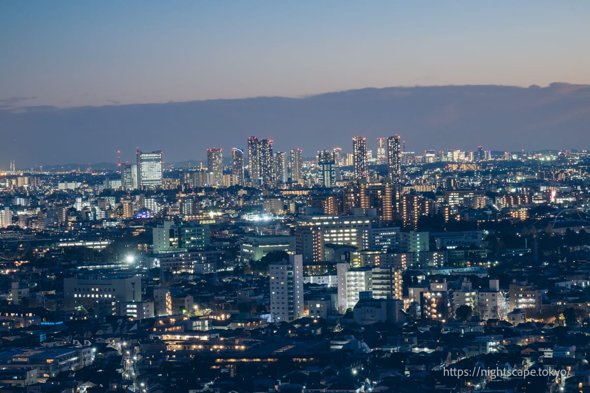 Night view around Musashikosugi Station