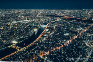 Night view around the Sumida River