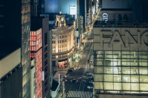 Ginza Wako main building viewed from GINZA SIX