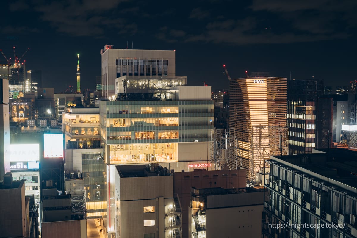 View of Tokyo Sky Tree from GINZA SIX