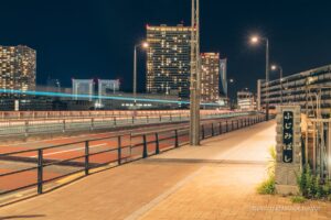 Vehicles passing by Fujimi Bridge