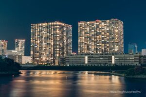 Night view toward Ariake from Fujimi Bridge