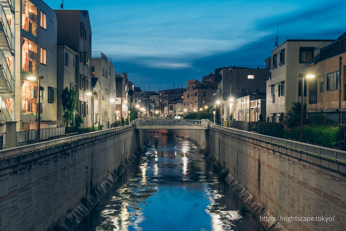 Night view from Nakano Bridge (west side)