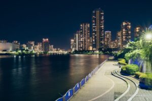 Night view of Sumida Terrace and Tsukishima area